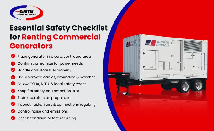Safethy Checklist  for renting commercial generators