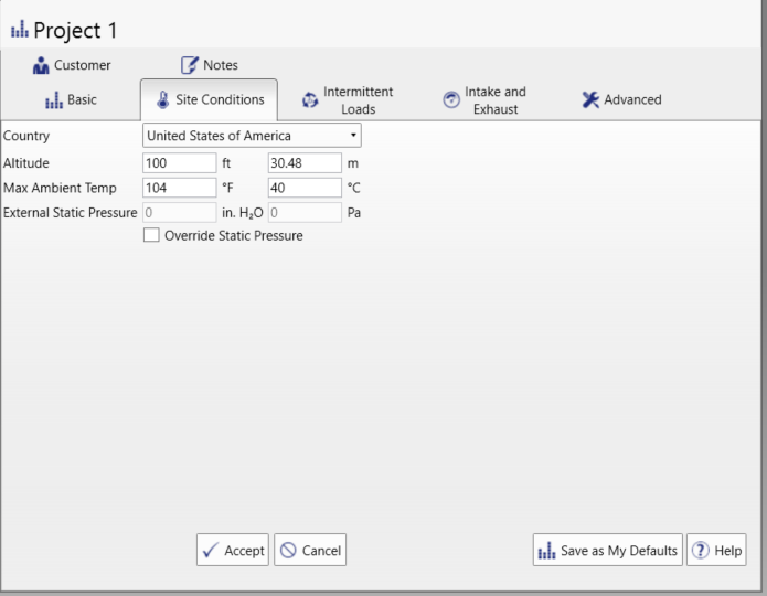 Generator Sizing Software